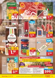 Gazetka promocyjna Netto Marken-Discount - Filial-Angebote - Gazetka - ważna od 23.04 do 23.04.2022 - strona 13 - produkty: angebot, aqua, arrabbiata, auer, barilla, basilico, bratwurst, buitoni, chili, dauertiefpreis, eimer, eis, erde, fenchel, garnelen, gin, kracher, kräuter, Löffel, Löffelbiskuits, marinade, pasta, pasta-sauce, pizza, Pizzateig, prosciutto, Prosciutto di Parma, reis, reiseveranstalter, reiseverlauf, salsiccia, sauce, tante fanny, Ti, tiefpreis, tiramisu, uhr, wurst, ZTE