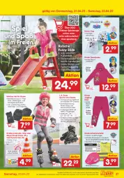 Gazetka promocyjna Netto Marken-Discount - Filial-Angebote - Gazetka - ważna od 23.04 do 23.04.2022 - strona 37 - produkty: angebot, asti, Bau, beispielabbildung, Brei, Cap, eis, elle, gin, hose, Inline Skates, Jacke, Jogginghose, Kinder, Kinder Jogginghose, Kreide, Kugel, Leuchte, reis, rucksack, sac, Schütze, spielzeug, Sport, sweatjacke, Ti, Tiere, tisch, Warnweste, Weste, ZTE