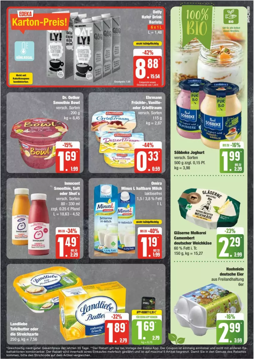 Aktueller Prospekt Edeka - Prospekte - von 15.07 bis 20.07.2024 - strona 11 - produkty: coupon, deka, deutscher weichkäse, eier, eis, Gläser, joghur, joghurt, Käse, nuss, reis, söbbeke, Ti, weichkäse, ZTE