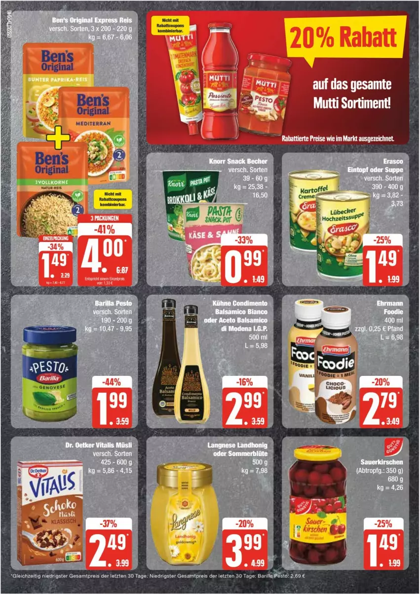 Aktueller Prospekt Edeka - Prospekte - von 15.07 bis 20.07.2024 - strona 14 - produkty: barilla, eis, Mutti, pesto, reis, Ti, ZTE