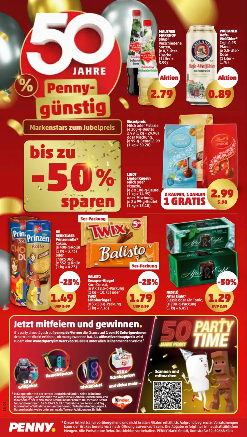 Aktueller Prospekt Penny - Prospekte - von 15.05 bis 20.05.2023 - strona 16 - produkty: auto, beutel, bier, eier, eis, elle, ferrero, flasche, gin, HP, korn, LG, milch, reis, riegel, schoko, schokoriegel, sirup, Ti, tisch, tonic, ZTE