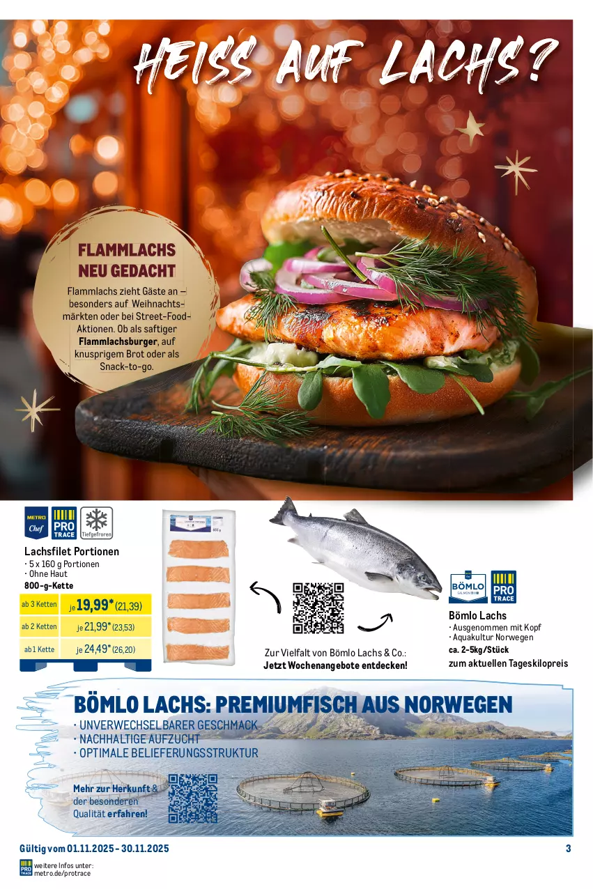 Aktueller Prospekt Metro - Monats-Menü - von 01.11 bis 30.11.2025 - strona 3 - produkty: angebot, angebote, aqua, bratwurst, brot, burger, decke, eis, elle, filet, fisch, Geflügel, hot dog, Kette, lachs, lachsfilet, lamm, mac, Metro, reis, rwe, saft, snack, Ti, wurst, würstchen
