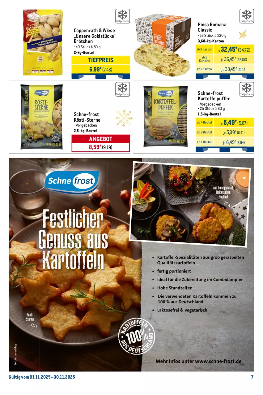 Aktueller Prospekt Metro - Monats-Menü - von 01.11 bis 30.11.2025 - strona 7 - produkty: angebot, beutel, brie, brot, brötchen, coppenrath, eier, eis, geback, Goldstücke, kappa, kartoffel, kartoffelpuffer, knoblauch, kräuter, kräutern, Krustenbrot, lachs, mac, milch, olive, oliven, Räucherlachs, reis, rohschinken, rwe, Schal, Schale, schinken, schnitten, Ti, tiefpreis, tisch, torte