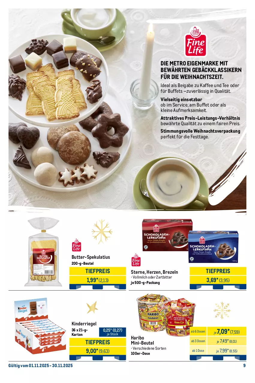 Aktueller Prospekt Metro - Monats-Menü - von 01.11 bis 30.11.2025 - strona 9 - produkty: angebot, beutel, blume, blumen, blumenöl, bonduelle, brezel, Brezeln, butter, creme, curry, eimer, eis, elle, flasche, fleisch, Frittieröl, frucht, fruchtfleisch, gemüsemais, gewürz, Gläser, haribo, Hela, kaffee, ketchup, Kinder, kraft, leine, mais, Metro, milch, Mutti, nuss, nuss-nougat-creme, nutella, pet-flasche, reis, riegel, sauce, saucen, sonnenblume, sonnenblumen, sonnenblumenöl, tee, Ti, tiefpreis, Tiere, tomate, tomaten, vollmilch