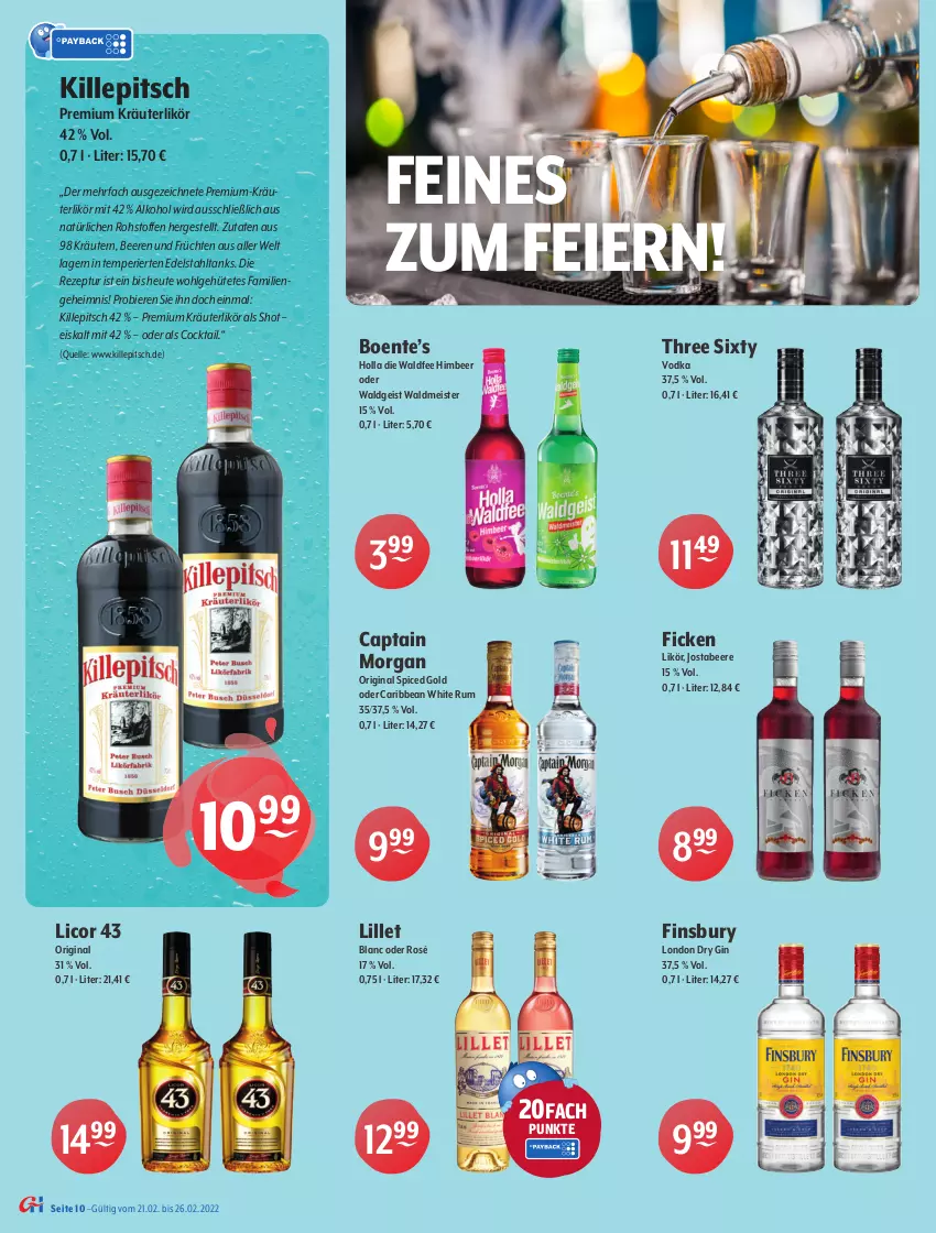 Aktueller Prospekt Getraenke Hoffmann - Prospekte - von 21.02 bis 26.02.2022 - strona 10 - produkty: alkohol, Alwa, beere, beeren, bier, Biere, bree, brut, burgunder, Cap, captain morgan, chardonnay, cocktail, crémant de loire, cuvée, dornfelder, dry gin, edelstahl, eier, eis, elle, ente, finsbury, fisch, flasche, fleisch, freixenet, früchte, früchten, gin, grauburgunder, hero, Heu, himbeer, kräuter, kräuterlikör, kräutern, LG, licor, licor 43, likör, lillet, london dry, london dry gin, Meister, merl, merlot, mineralwasser, nero, original spiced gold, Pinot, pinot noir, primitivo, reifen, rezept, rum, sauvignon, sauvignon blanc, Three Sixty, Ti, Tiere, vodka, waldmeister, wasser, wein, weine, white rum