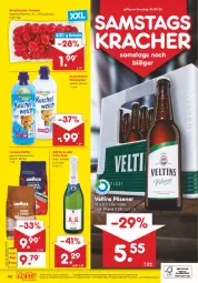 Gazetka promocyjna Netto Marken-Discount - Filial-Angebote - Gazetka - ważna od 26.03 do 26.03.2022 - strona 40 - produkty: angebot, angebote, bohne, bohnen, discount, Holz, kaffee, kaffeebohnen, kracher, Kuschelweich, lavazza, marken-discount, mm extra, pflaume, pflaumen, pils, pilsener, Schal, Schale, sekt, Ti, tomate, tomaten, uhr, veltins, veltins pilsener, weichspüler, ZTE