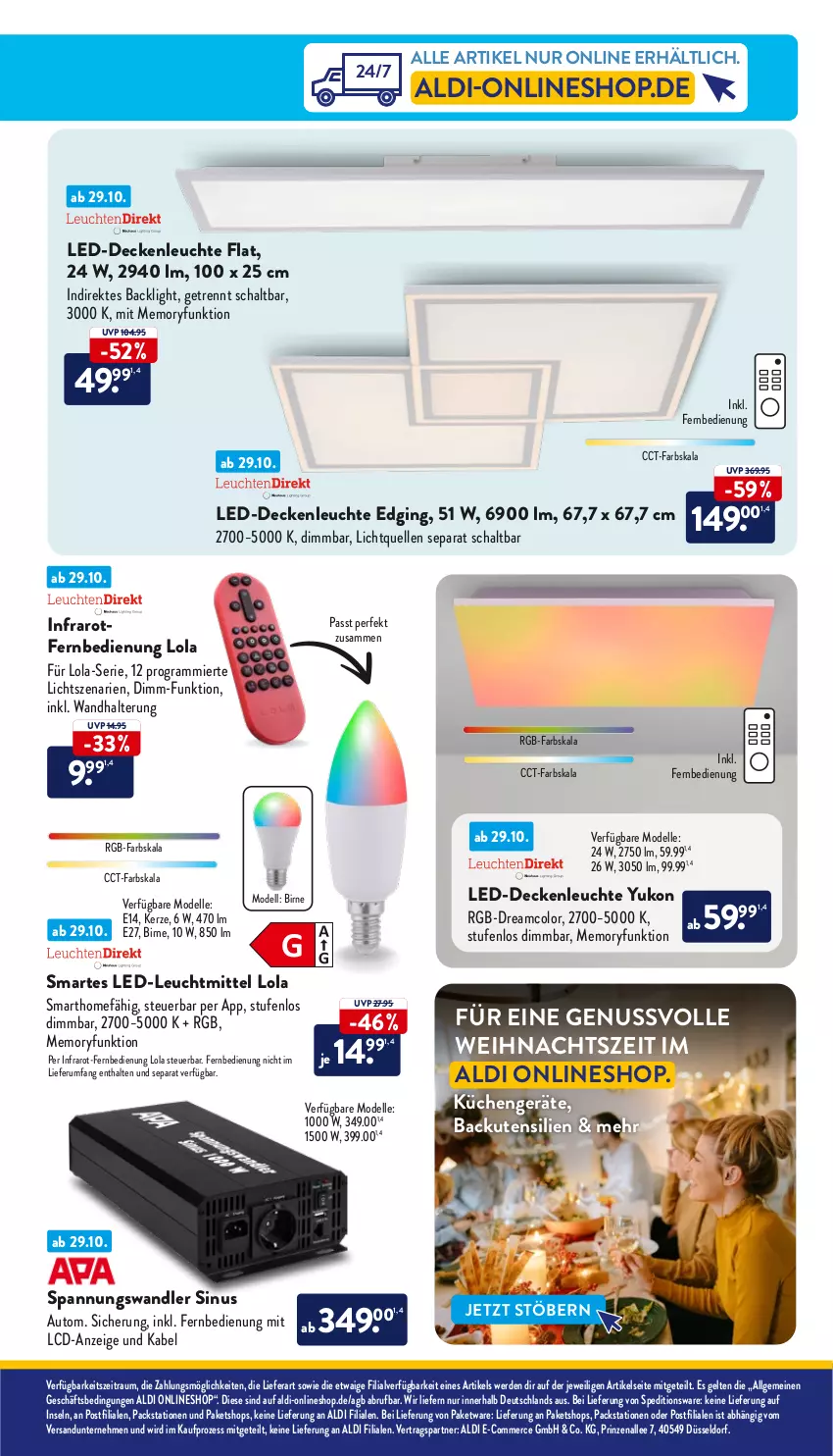 Aktueller Prospekt Aldi Nord - ALDI Vorschau - von 30.10 bis 04.11.2023 - strona 17 - produkty: aldi, auto, decke, deckenleuchte, dell, elle, erde, fernbedienung, gin, gsw, kerze, küche, Küchen, led-deckenleuchte, Leuchte, leuchtmittel, LG, Mode, nuss, rum, Schal, Ti, wandhalterung