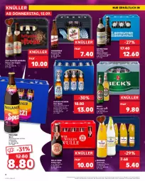Gazetka promocyjna Kaufland - Spezielle Angebote - Gazetka - ważna od 21.09 do 21.09.2022 - strona 4 - produkty: angebot, beck's, bier, Biere, bügel, bügelflasche, cola, flasche, hacker pschorr, hasseröder, Hefe, limo, limonade, natur, orange, orangen, Paula, paulaner, pils, pilsner, premium pils, Spezi, Ti, tisch, WICK, zitrone, ZTE