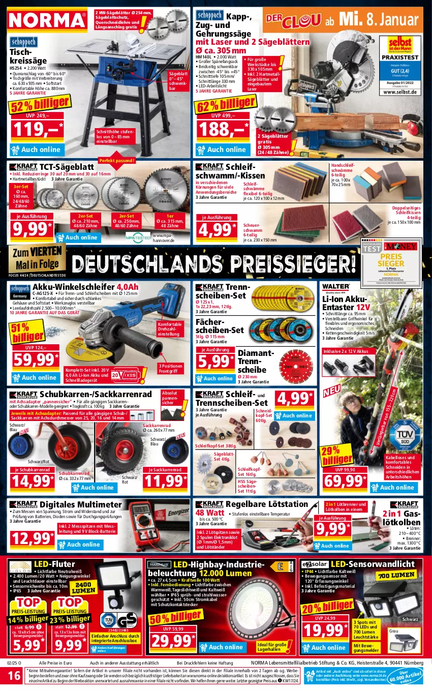 Aktueller Prospekt Norma - Norma - von 06.01 bis 13.01.2024 - strona 16 - produkty: adapter, akku, Akku-Winkelschleifer, auer, batterie, batterien, Bau, Bebe, beleuchtung, Bewegungssensor, Brei, dell, eis, Elektro, elle, fernbedienung, Gehrungssäge, gin, gsw, Heu, Kette, kissen, kraft, ladegerät, lebensmittel, LED-Fluter, leds, LG, messer, Mode, ndk, passend für alle, reis, reiss, Ria, ring, sac, säge, schnellladegerät, schwamm, Ti, tisch, Tischkreissäge, wasser, werkzeug, Winkelschleifer, ZTE