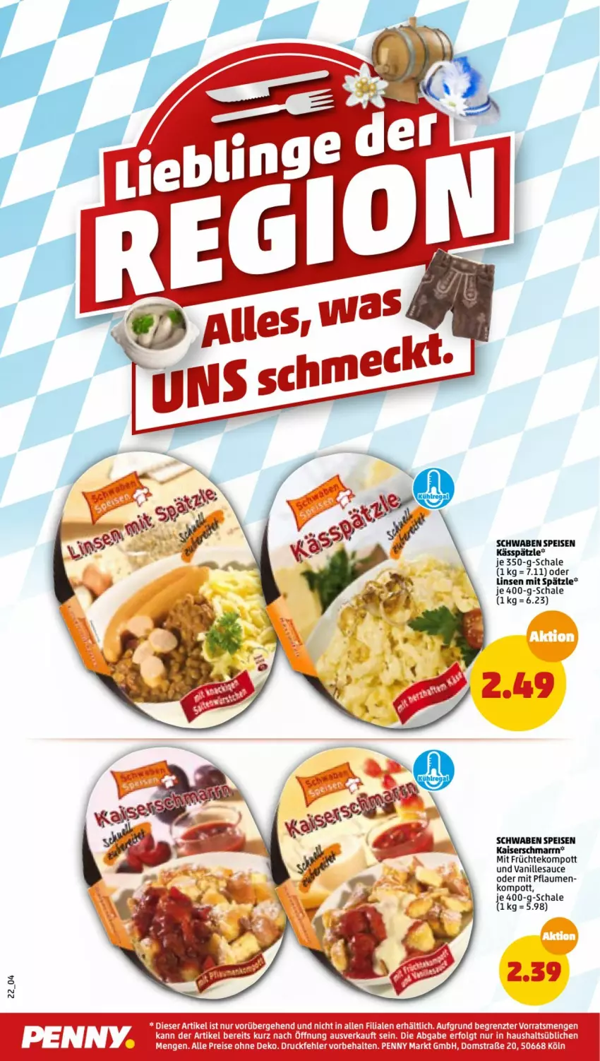 Aktueller Prospekt Penny - Prospekte - von 13.06 bis 18.06.2022 - strona 22 - produkty: eis, früchte, Kaiser, Kaiserschmarrn, LG, linsen, pflaume, pflaumen, reis, sauce, Schal, Schale, Ti, vanille, Vanillesauce, ZTE