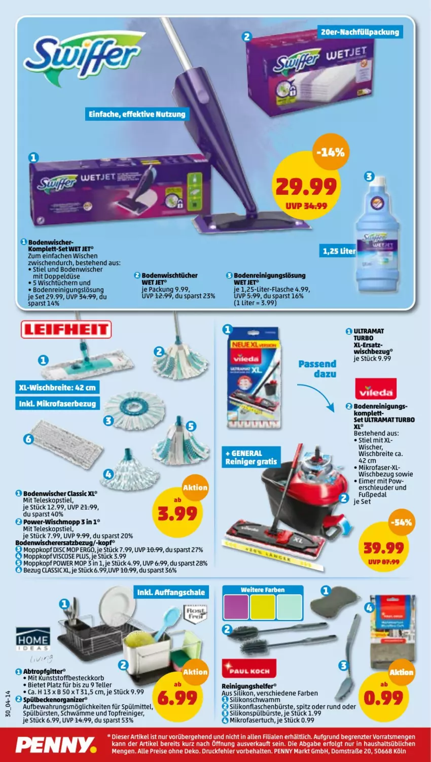 Aktueller Prospekt Penny - Prospekte - von 13.06 bis 18.06.2022 - strona 30 - produkty: besteck, bodenwischer, Brei, bürste, bürsten, eimer, eis, elle, flasche, korb, LG, mikrofaser, rama, reiniger, Reinigung, reis, Schere, schwamm, spülmittel, Teleskop, teleskopstiel, teller, Ti, topf, tuc, tücher, Wischmopp, ZTE