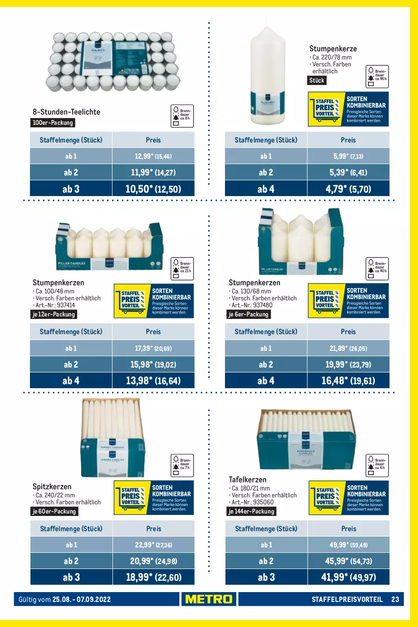 Aktueller Prospekt Metro - GastroJournal - von 25.08 bis 07.09.2022 - strona 23 - produkty: auer, eis, kerze, preisvorteil, reis, tee, Teelicht, teelichte, Ti