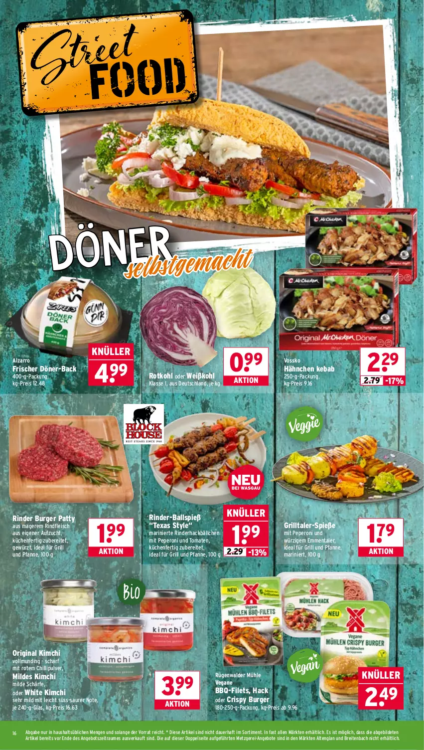 Aktueller Prospekt Wasgau - von 26.05 bis 30.05.2026 - strona 16 - produkty: angebot, angebote, auer, ball, Brei, burger, eis, emmentaler, filet, filets, fleisch, für grill und pfanne, gewürz, gin, grill, grill und pfanne, ideal für grill, ideal für grill und pfanne, küche, Küchen, mac, peperoni, Peroni, pfanne, reis, rind, rinder, rindfleisch, rotkohl, rügenwalder, rügenwalder mühle, Ti, tomate, tomaten, und pfanne, vossko, Weißkohl