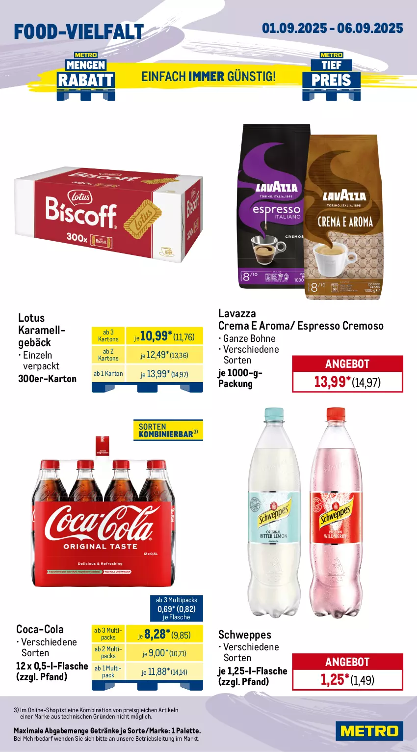 Aktueller Prospekt Metro - Wochen-Angebote Gastro - von 01.08 bis 06.09.2025 - strona 15 - produkty: angebot, bohne, braten, Brühe, burger, coca-cola, cola, delikatess sauce, eintöpfe, eis, erasco, espresso, flasche, Gemüsebrühe, getränk, getränke, hot dog, karamell, knorr, lavazza, LG, maggi, Palette, reis, sauce, saucen, schweppes, Ti
