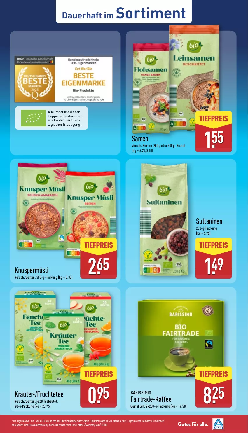 Aktueller Prospekt Aldi Nord - Von Montag - von 06.10 bis 11.10.2025 - strona 34 - produkty: aldi, auer, beutel, bio, eis, früchte, Früchtetee, kaffee, kräuter, müsli, reis, sim, tee, Teebeutel, Ti, tiefpreis, trolli
