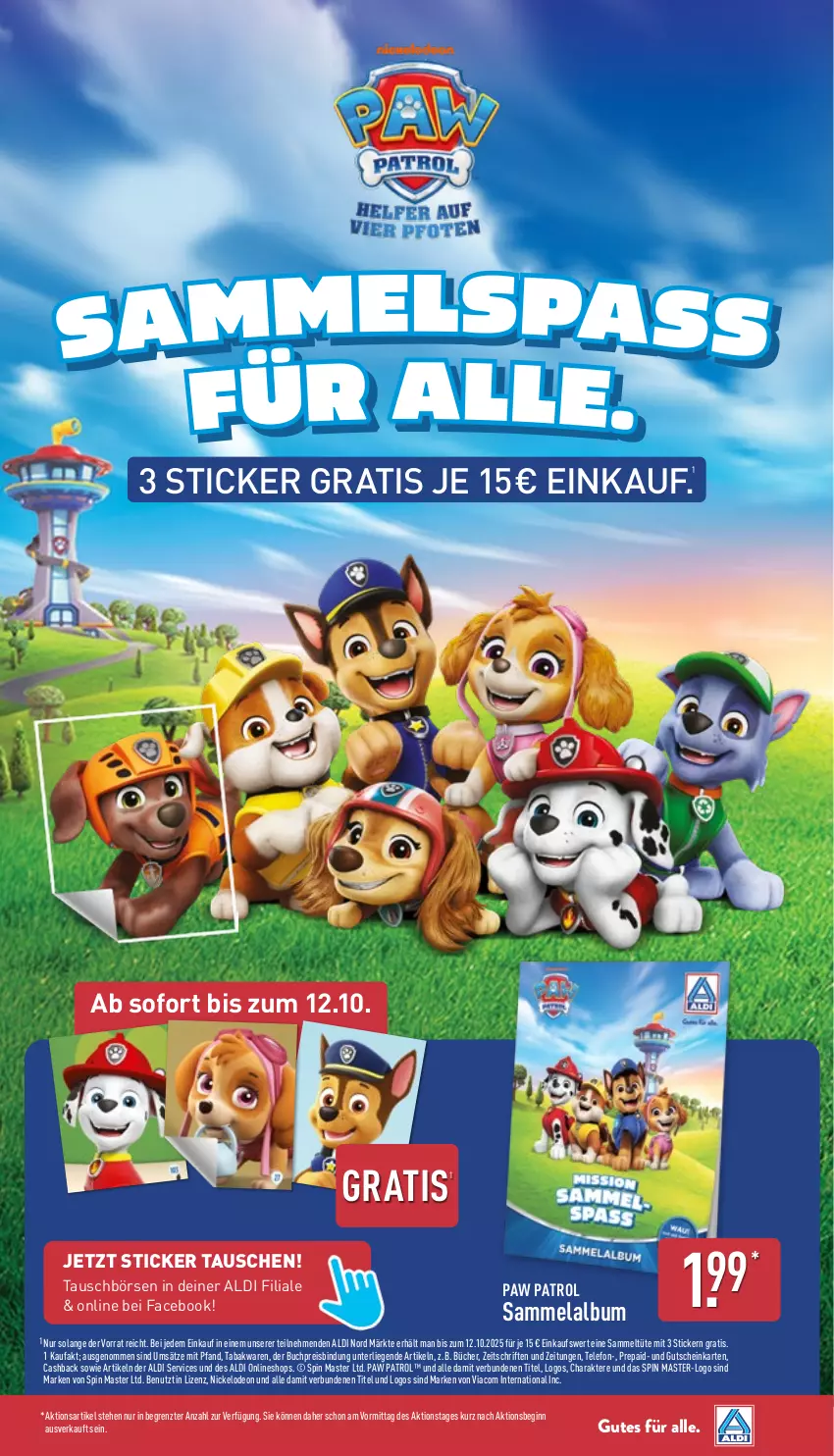 Aktueller Prospekt Aldi Nord - Von Montag - von 06.10 bis 11.10.2025 - strona 35 - produkty: aldi, buch, deo, eis, gin, gutschein, HP, Liege, Paw Patrol, reis, telefon, Ti, Tüte, ZTE