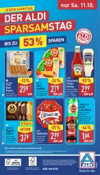 Gazetka promocyjna Aldi Nord - Von Montag - Gazetka - ważna od 11.10 do 11.10.2025 - strona 32 - produkty: aldi, aus der tiefkühlung, auto, cola, eis, flasche, fol epi, gin, Havana Club, heinz, Käse, ketchup, langnese, limette, limetten, magazin, magnum, mars, mayonnaise, Mett, metten, mojito, papier, rum, stieleis, telefon, Ti, Yo, ZTE