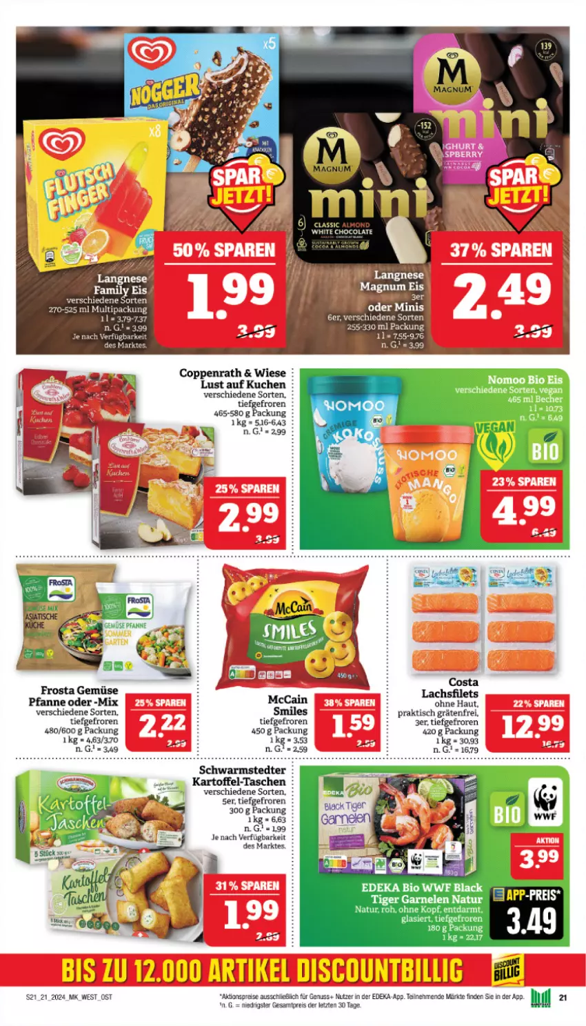 Aktueller Prospekt Marktkauf - Prospekt - von 19.05 bis 25.05.2024 - strona 21 - produkty: aktionspreis, bio, coppenrath, deka, discount, edeka bio, eis, filet, filets, frosta, kartoffel, lachs, lachsfilet, lachsfilets, lack, mccain, natur, nuss, pfanne, reis, schwarmstedter, Tasche, taschen, Ti, tisch, ZTE