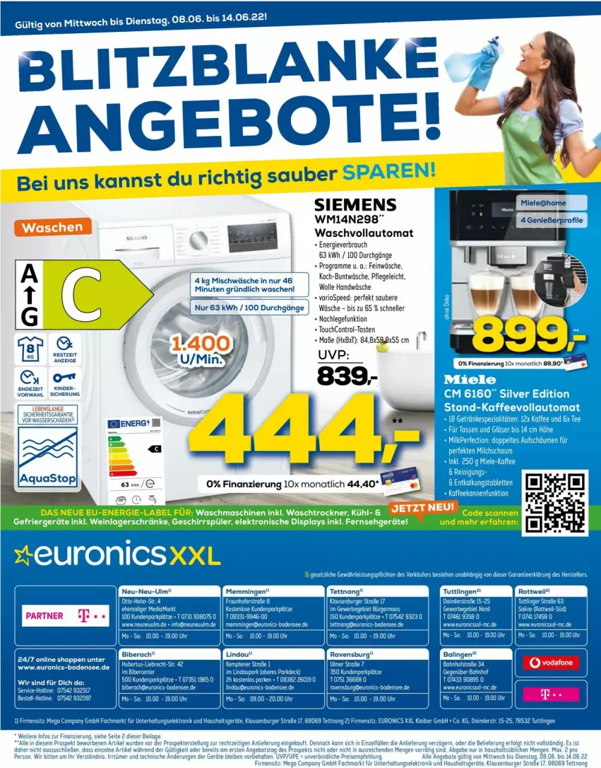 Aktueller Prospekt Euronics - Prospekte - von 08.06 bis 15.06.2022 - strona 12 - produkty: angebot, angebote, auto, Elektro, elle, gefu, geschirr, geschirrspüler, kaffee, kaffeevollautomat, lays, miele, Rauch, Reinigung, siemens, spee, tee, Ti, Trockner, waschmaschine, waschmaschinen, waschtrockner, waschvollautomat, wein