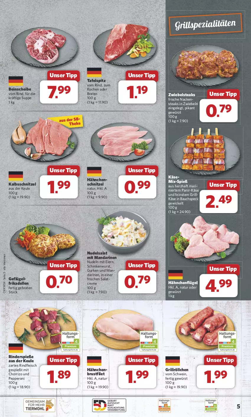 Aktueller Prospekt Combi - Prospekte - von 19.08 bis 24.08.2024 - strona 5 - produkty: Bau, braten, brustfilet, creme, dell, eier, eis, elle, filet, fleisch, frikadellen, Geflügel, gewürz, grill, Grillkäse, gurke, gurken, hähnchenbrust, hähnchenbrustfilet, hähnchenflügel, Hähnchenschnitzel, kalbsschnitzel, Käse, mandarine, mandarinen, Nackensteak, nackensteaks, natur, nudel, nudeln, nudelsalat, Peroni, rind, rinder, rindfleisch, salat, salatcreme, schinken, schinkenwurst, schnitzel, schwein, Speck, Spezi, steak, steaks, suppe, tafelspitz, Ti, wein, WICK, wurst, zwiebel, zwiebeln