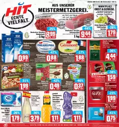 Gazetka promocyjna Hit - Prospekte - Gazetka - ważna od 09.04 do 09.04.2022 - strona 1 - produkty: almighur, almighurt, arlo, aufstrich, Becher, beutel, Cava, ehrmann, ehrmann almighurt, eis, elle, filet, flasche, fleisch, freixenet, frischkäse, frucht, fruchtaufstrich, fruchtfleisch, géramont, granini, haushaltstücher, jacobs, kaffee, kaffeepads, Käse, Kette, knorr, knorr fix, limo, medaillons, Meister, milch, milka, natur, nuss, obst, oder piccolinis, philadelphia, piccolinis, pizza, reis, rel, rind, rinder, ritter, ritter sport, Schmelzkäse, schwein, schweine, schweinefilet, senseo, Sport, tafeltrauben, teller, Ti, tisch, trauben, tücher, wagner, weihenstephan, wein, weine, zewa, zucker