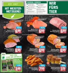 Gazetka promocyjna Hit - Prospekte - Gazetka - ważna od 09.04 do 09.04.2022 - strona 4 - produkty: auer, bacon, bio, braten, bratwurst, eis, elle, filet, fleisch, geschnetzeltes, gewürz, Kette, knoblauch, küche, Küchen, Meister, mit gemüse, mit zwiebeln, monitor, natur, pfanne, pfannen, pute, reis, Ria, rind, ring, rollbraten, rouladen, saft, Schal, Schale, schinken, schwein, schweine, schweinefilet, schweinenacken, schweinerücken, Sport, steak, steaks, teller, Ti, tisch, vom schweinenacken, wein, weine, wurst, würstchen, Zelt, ZTE, zwiebel, zwiebeln