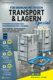 Gazetka promocyjna Metro - Transport & Lagern Spezial - Gazetka - ważna od 16.11 do 16.11.2022 - strona 1 - produkty: Behälter, decke, eis, Metro, regal, reis, Ria, Spezi, Sport, Ti