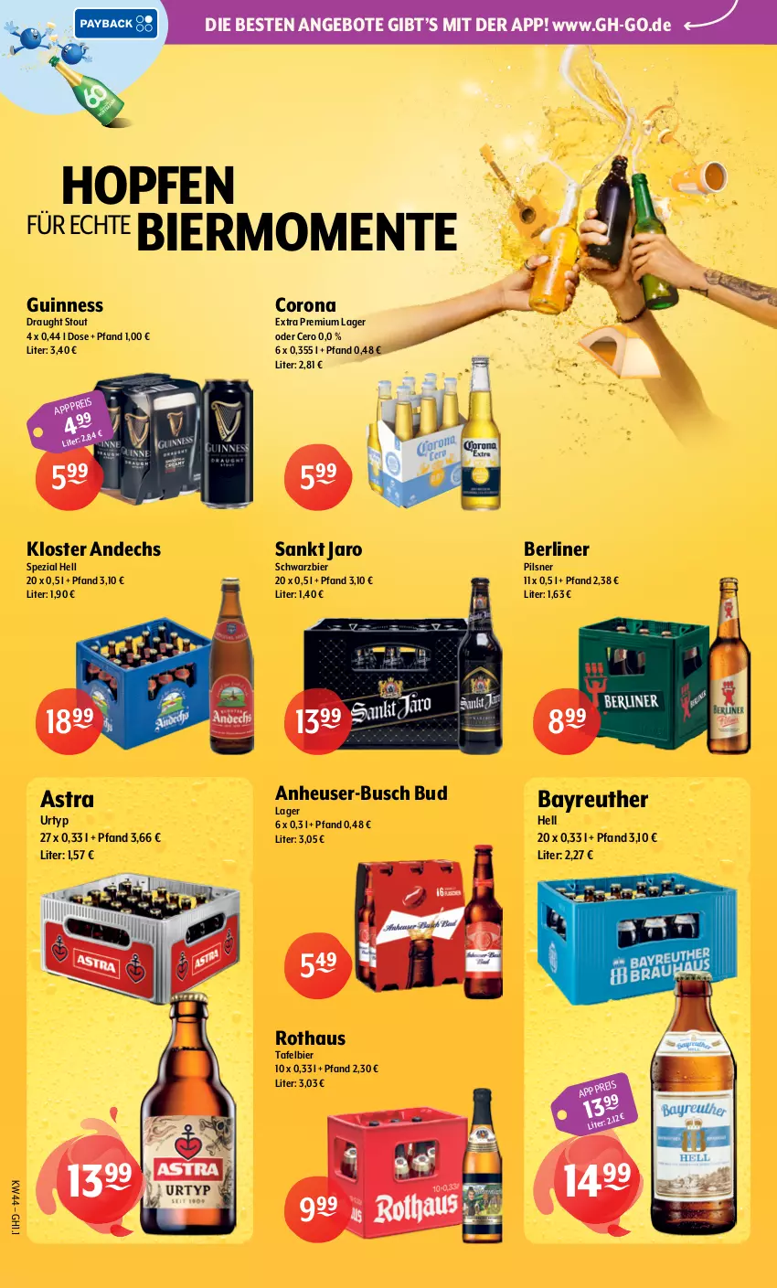 Aktueller Prospekt Getraenke Hoffmann - Prospekte - von 26.10 bis 31.10.2026 - strona 6 - produkty: angebot, angebote, Astra, berliner, bier, corona, corona extra, eis, ente, Guinness, Heu, Kloster Andechs, pils, pilsner, Spezi, urtyp