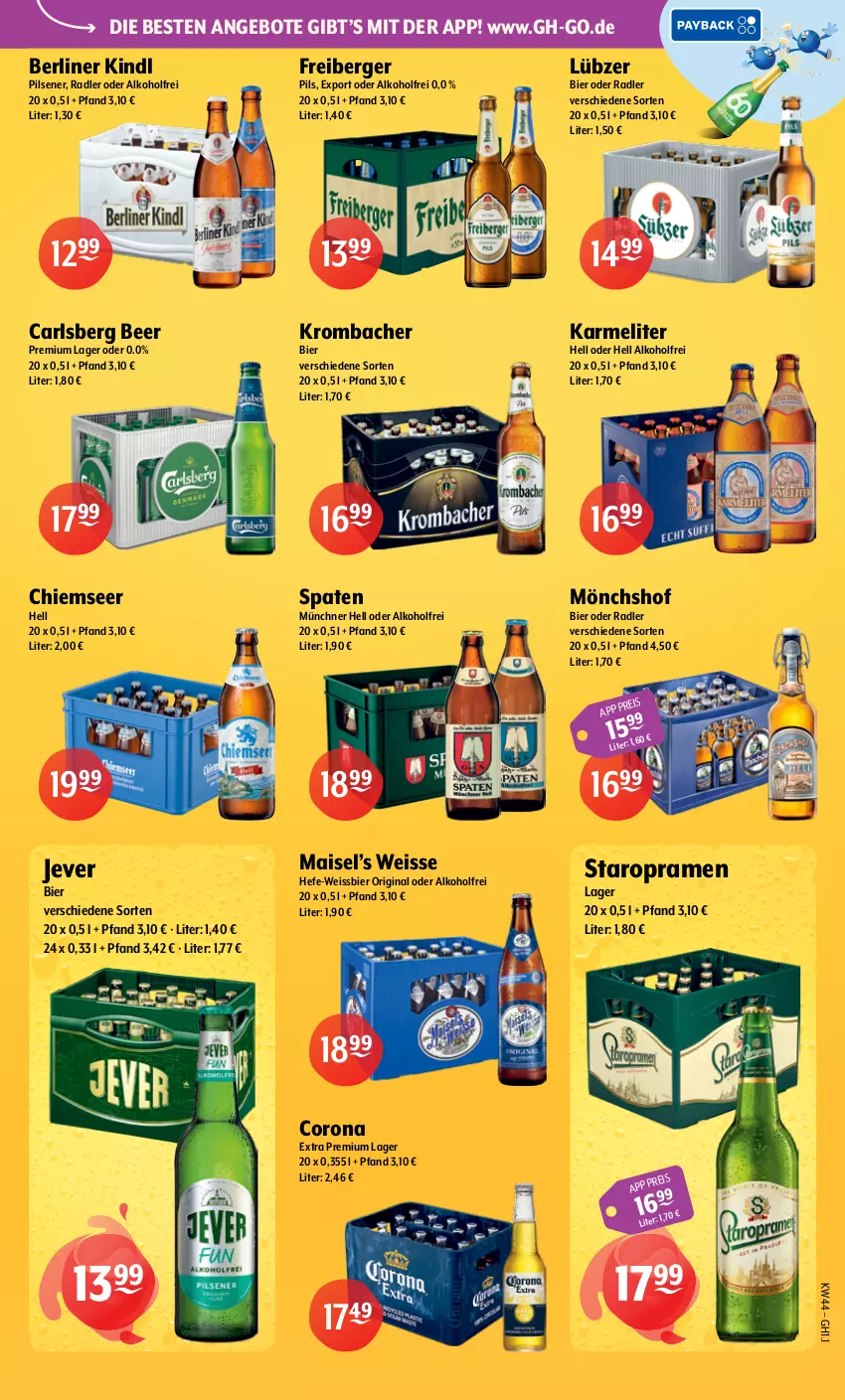Aktueller Prospekt Getraenke Hoffmann - Prospekte - von 26.10 bis 31.10.2026 - strona 7 - produkty: alkohol, angebot, angebote, Berger, berliner, berliner kindl, bier, carlsberg, carlsberg beer, corona, corona extra, eis, Freiberger, gin, Hefe, jever, krombache, krombacher, Lübzer, mais, mönchshof, oder radler, pils, pilsener, radler, Spaten, Staropramen, weissbier