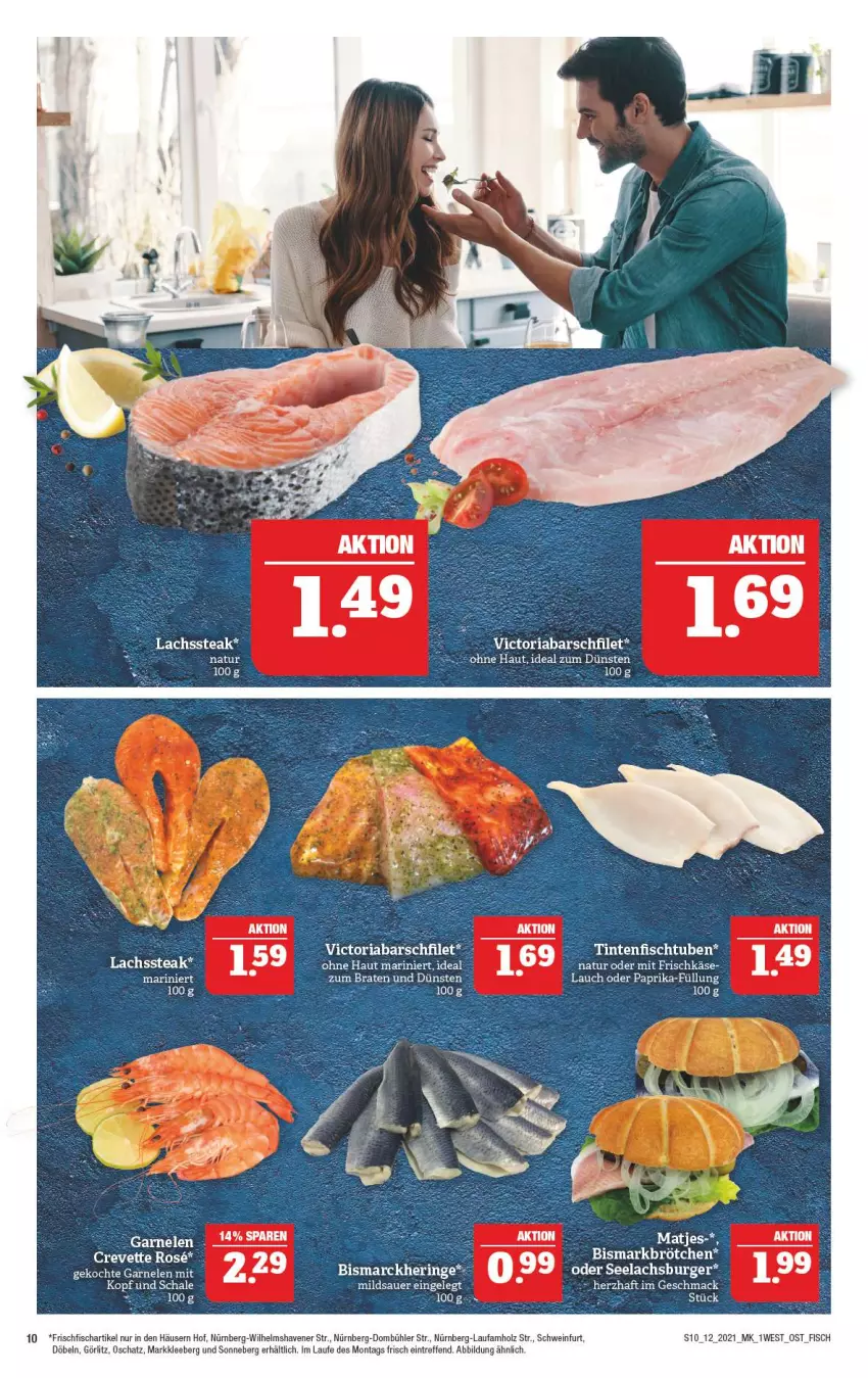 Aktueller Prospekt Marktkauf - Prospekt - von 21.03 bis 27.03.2021 - strona 10 - produkty: auer, bismarck, braten, burger, fisch, frischfisch, frischkäse, garnelen, hering, Holz, Käse, lachs, mac, matjes, natur, paprika, ring, schwein, Ti, wein