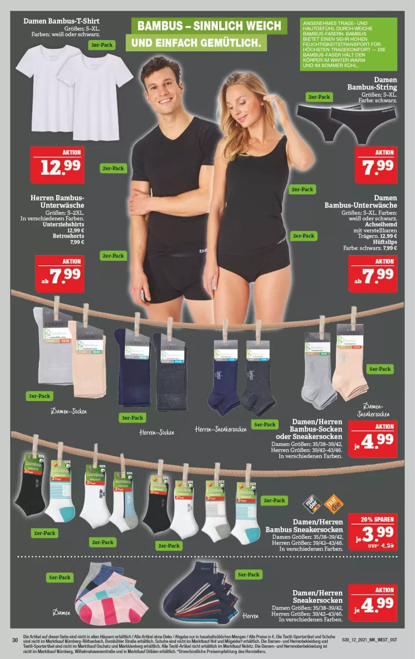 Aktueller Prospekt Marktkauf - Prospekt - von 21.03 bis 27.03.2021 - strona 30 - produkty: bambus, eier, eis, elle, ente, herren-sneaker, kleid, Kleidung, reis, ring, schuhe, shirt, shirts, sneaker, sneakersocken, socken, Sport, String, teller, Ti, Unterwäsche