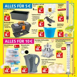 Gazetka promocyjna Thomas Philipps - Prospektwerbung - Gazetka - ważna od 30.04 do 30.04.2022 - strona 19 - produkty: akku, auer, batterie, batterien, Bau, beleuchtung, Bewegungssensor, bier, decke, Deckel, deka, Gläser, kaffee, Kaffeemühle, Klarsichtbox, Kocher, korb, led-licht, leds, LG, schlauch, thermometer, Ti, wasser, wasserkocher, werkzeug