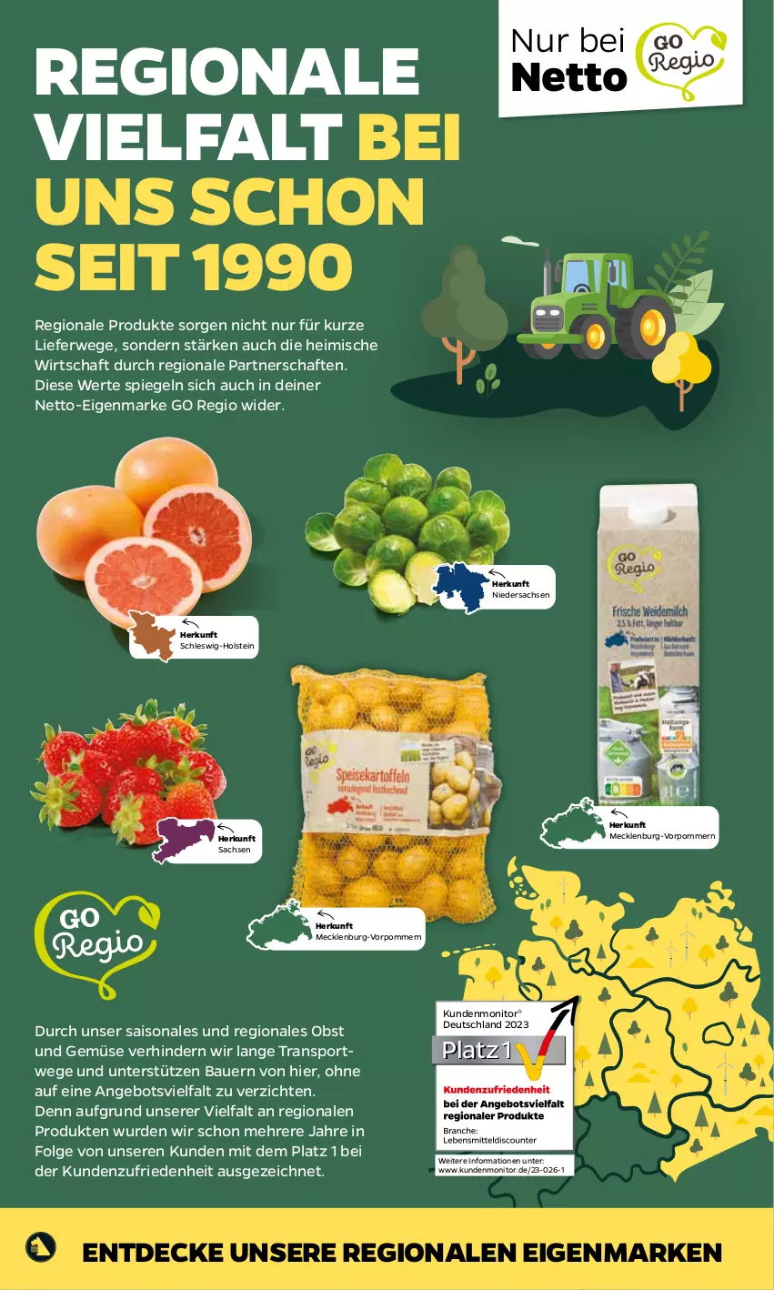 Aktueller Prospekt Netto - Woche 17-19 - von 22.04 bis 11.05.2024 - strona 4 - produkty: angebot, auer, Bau, Bauer, decke, LG, monitor, obst, Obst und Gemüse, rwe, sac, spiegel, Sport, Ti, und gemüse