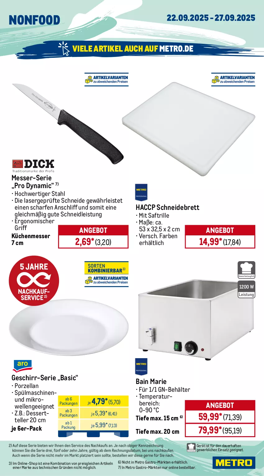 Aktueller Prospekt Metro - Wochen-Angebote Gastro - von 22.09 bis 27.09.2025 - strona 18 - produkty: ACC, angebot, auer, Behälter, dessert, Dessertteller, eis, elle, geschirr, küche, Küchen, messer, Metro, metro gastro, mikrowelle, reis, saft, schneidebrett, spülmaschinen, teller, Ti
