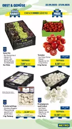 Gazetka promocyjna Metro - Wochen-Angebote Gastro - Gazetka - ważna od 27.09 do 27.09.2025 - strona 8 - produkty: angebot, Behälter, bio, champignon, champignons, doppelrahmstufe, Eichblattsalat, eimer, eis, frischkäse, frischli, joghur, joghurt, Käse, kräuter, Kräuterseitlinge, mac, milch, natur, nuggets, obst, pfanne, pfannen, pudding, reis, salat, schnitten, Ti, tiefpreis, tomate, tomaten
