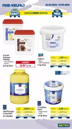 Gazetka promocyjna Metro - Wochen-Angebote Gastro - Gazetka - ważna od 27.09 do 27.09.2025 - strona 9 - produkty: angebot, Behälter, bio, champignon, champignons, doppelrahmstufe, Eichblattsalat, eimer, eis, frischkäse, frischli, joghur, joghurt, Käse, kräuter, Kräuterseitlinge, mac, milch, natur, nuggets, obst, pfanne, pfannen, pudding, reis, salat, schnitten, Ti, tiefpreis, tomate, tomaten