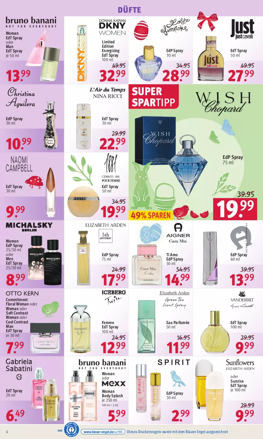 Aktueller Prospekt Rossmann - Prospekte - von 11.04 bis 14.04.2022 - strona 4 - produkty: auer, body, drucker, edp spray, edt spray, Engel, kerze, parfum, spartipp, Ti