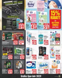 Gazetka promocyjna Edeka - Angebote der Woche - Gazetka - ważna od 03.06 do 03.06.2023 - strona 15 - produkty: alleinfuttermittel, arla, aust, axe, axe duschgel, Bau, beutel, bier, clausthaler, creme, deka, drink, duschgel, eis, elle, erde, flasche, getränk, getränke, gin, hakle, köstritzer, Kuschelweich, LG, listerine, monster, Monster Energy, mundspülung, natur, natura, nivea, Odol, Paula, paulaner, Rauch, reis, rel, Spaten, spülung, Tasche, taschen, taschentücher, Ti, Tiere, tücher, waschmittel, weichspüler, windeln, Yamaha, Yo, zahncreme, ZTE