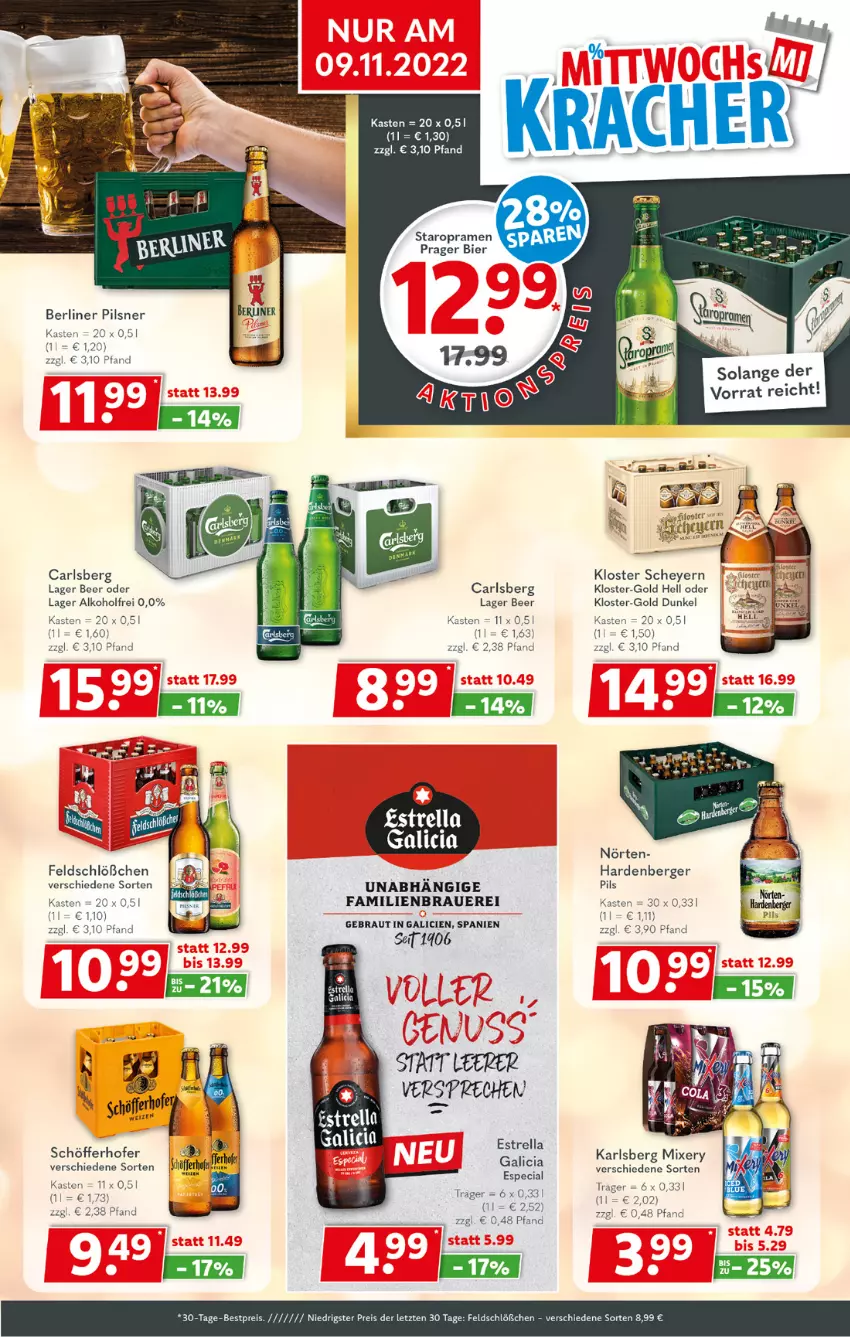 Aktueller Prospekt Getraenkeland - von 01.11 bis 12.11.2022 - strona 3 - produkty: alkohol, auer, Berger, berliner, bestpreis, bier, carlsberg, eis, karlsberg, karlsberg mixery, Mixer, mixery, pils, pilsner, reis, rel, schöfferhofer, Staropramen, Ti, ZTE