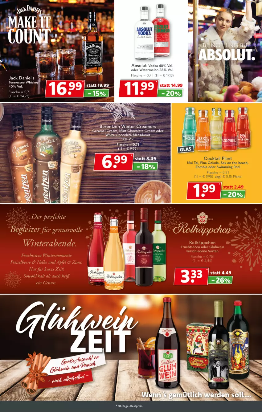 Aktueller Prospekt Getraenkeland - von 01.11 bis 12.11.2022 - strona 5 - produkty: Absolut Vodka, bestpreis, cola, eis, flasche, frucht, jack daniel, jack daniel's, mac, macadamia, mint, nuss, reis, tennessee whiskey, vodka, whiskey