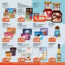 Gazetka promocyjna Real - Gazetka - ważna od 12.08 do 12.08.2023 - strona 9 - produkty: aust, Becher, caramel, cola, cornetto, creme, de beukelaer, decor, dovgan, eier, eierlikör, eis, eiscreme, Eistüten, ferrero, Kinder, langnese, LG, likör, mac, macadamia, magnum, milka, nestlé, nuii, oreo, raffaello, sauce, Schwartau, stieleis, swirl, Ti, Tüte, vanille, verpoorten, viennetta