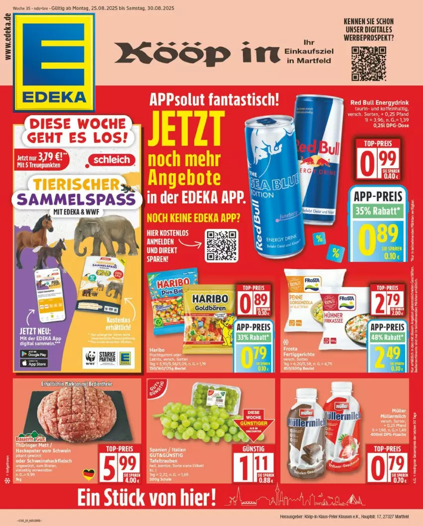 Aktueller Prospekt Edeka - Prospekte - von 25.08 bis 30.08.2025 - strona 1 - produkty: deka, eis, reis, Ti