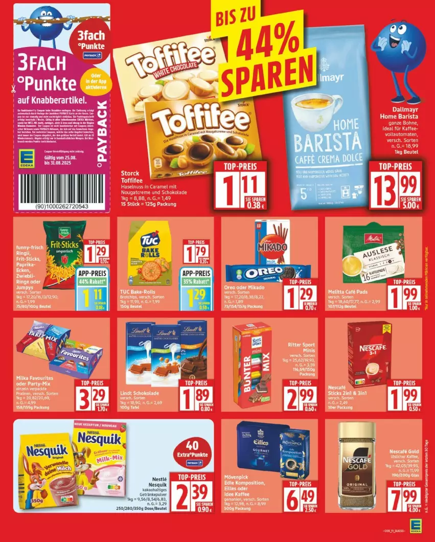Aktueller Prospekt Edeka - Prospekte - von 25.08 bis 30.08.2025 - strona 11 - produkty: beutel, getränk, getränke, getränkepulver, kakao, nesquik, Ti