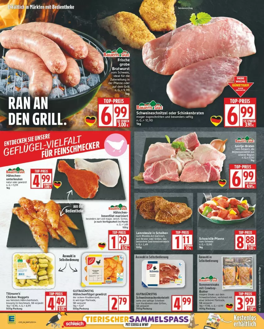 Aktueller Prospekt Edeka - Prospekte - von 25.08 bis 30.08.2025 - strona 4 - produkty: ball, braten, chicken nuggets, deka, eis, fleisch, gewürz, grill, Hähnchenfleisch, hähnchenflügel, lamm, lammkeule, mac, marinade, natur, nuggets, saft, schinken, schinkenbraten, schnitten, schnitzel, schwein, schweine, schweineschnitzel, Ti, wein, weine