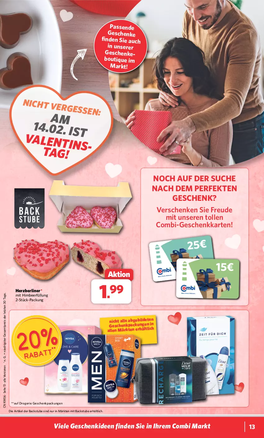 Aktueller Prospekt Combi - Prospekte - von 05.02 bis 10.02.2024 - strona 13 - produkty: berliner, eis, geschenkpackung, himbeer, reis, stube, Ti, ZTE