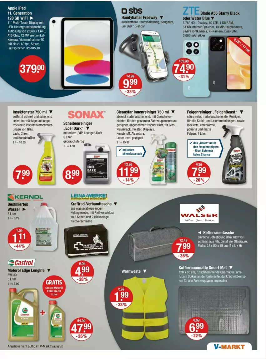 Aktueller Prospekt Vmarkt - Prospekte - von 03.07 bis 09.07.2025 - strona 15 - produkty: angebot, angebote, deo, eier, eis, felgen, Felgenreiniger, gin, Handy, koffer, kraft, lack, lays, LG, longlife, Rauch, reiniger, Ria, Scheibenreiniger, sekt, Tasche, Ti, Warnweste, wasser, Weste