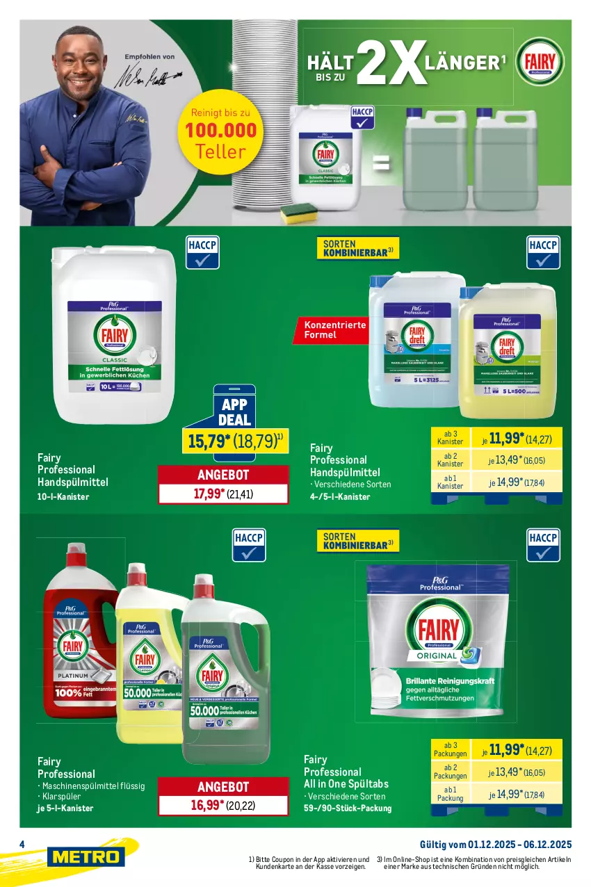 Aktueller Prospekt Metro - Starke Marken Profis - von 01.12 bis 06.12.2025 - strona 4 - produkty: allzweckreiniger, angebot, coupon, eis, fairy, flasche, klarspüler, Meister, meister proper, reiniger, reis, sprühflasche, spülmittel, Ti, weck