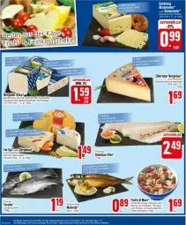 Gazetka promocyjna Edeka - Prospekte - Gazetka - ważna od 21.09 do 21.09.2024 - strona 16 - produkty: bavaria blu, bergader, Bergkäse, dressing, elle, filet, fisch, forelle, frutti di mare, halbfester schnittkäse, hartkäse, Heu, heumilch, Käse, Makrele, milch, mit zwiebeln, rel, Ria, ring, schnittkäse, Ti, Tintenfischringe, tomate, tomaten, weichkäse, zwiebel, zwiebeln