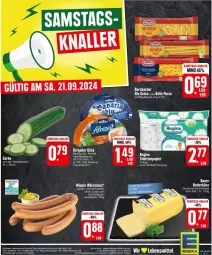 Gazetka promocyjna Edeka - Prospekte - Gazetka - ważna od 21.09 do 21.09.2024 - strona 28 - produkty: auer, Bau, Bauer, bavaria blu, bergader, bernbacher, beutel, butter, butterkäse, deutscher schnittkäse, eis, gin, gurke, Käse, Kette, mac, papier, pasta, reis, Ria, schnittkäse, tee, toilettenpapier, wiener, wiener würstchen, würstchen, ZTE