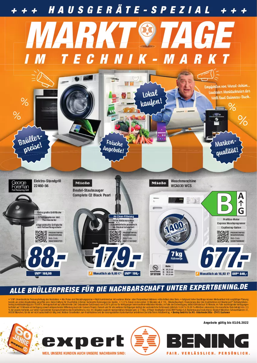 Aktueller Prospekt Expert Aurich - Prospekte - von 26.05 bis 01.06.2022 - strona 1 - produkty: angebot, angebote, beutel, Cap, consors finanz, decke, Deckel, eis, Elektro, elle, grill, grillfläche, grillplatte, HP, lack, latte, LG, mastercard, Persona, reis, Schal, Schale, standgrill, staubsauger, teller, thermometer, Ti, tisch, waschmaschine